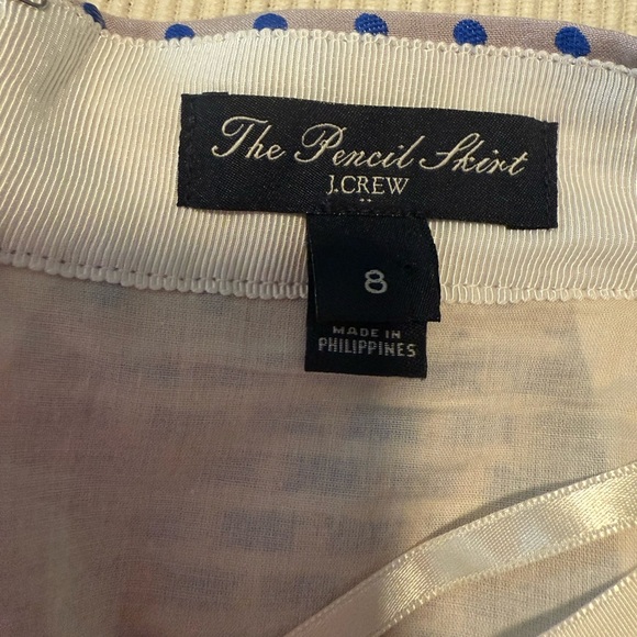 J. Crew Blue and Cream Knee-Length Pencil Skirt - Picture 7 of 9